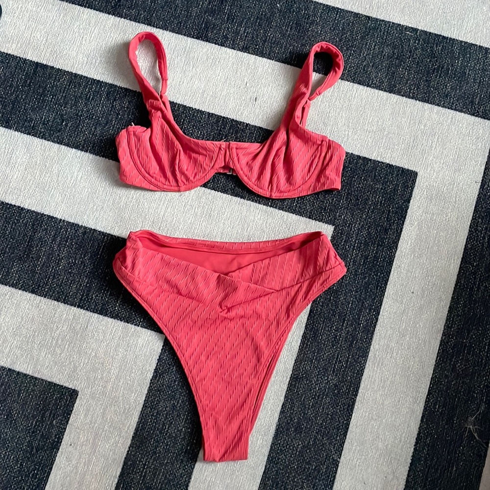 A&F red high waisted bikini